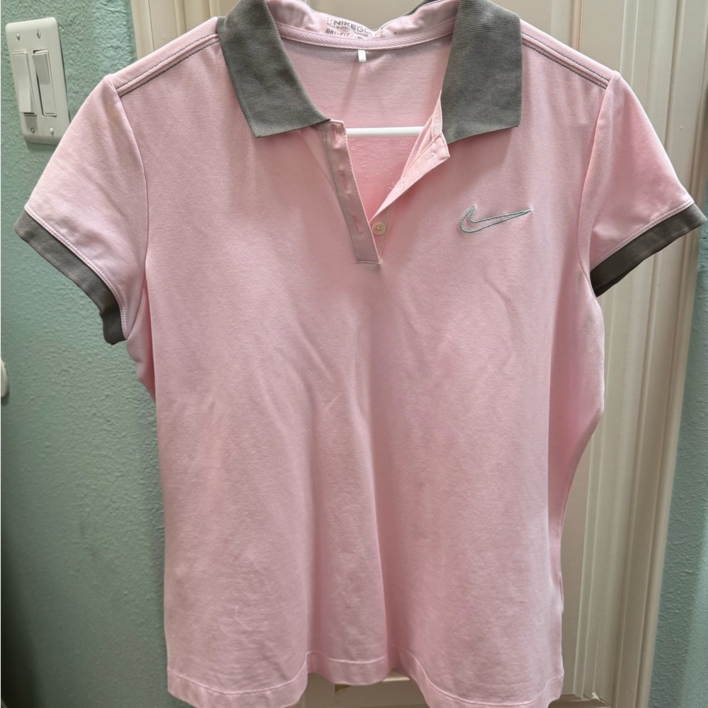 Women’s Nike golf shirt size L pink color